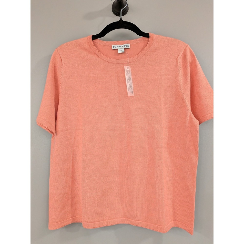 NEW CORAL PINK SIZE MEDUM Pendleton Silk Nylon Blend Tshirt Short Sleeve Shirt